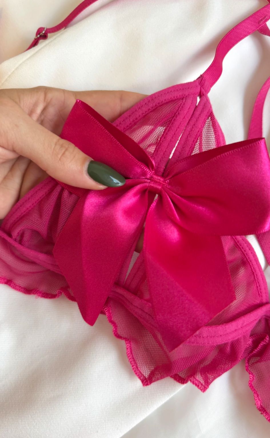 Conjunto Lingerie Tule Pink com Laços – Revéle Intimates